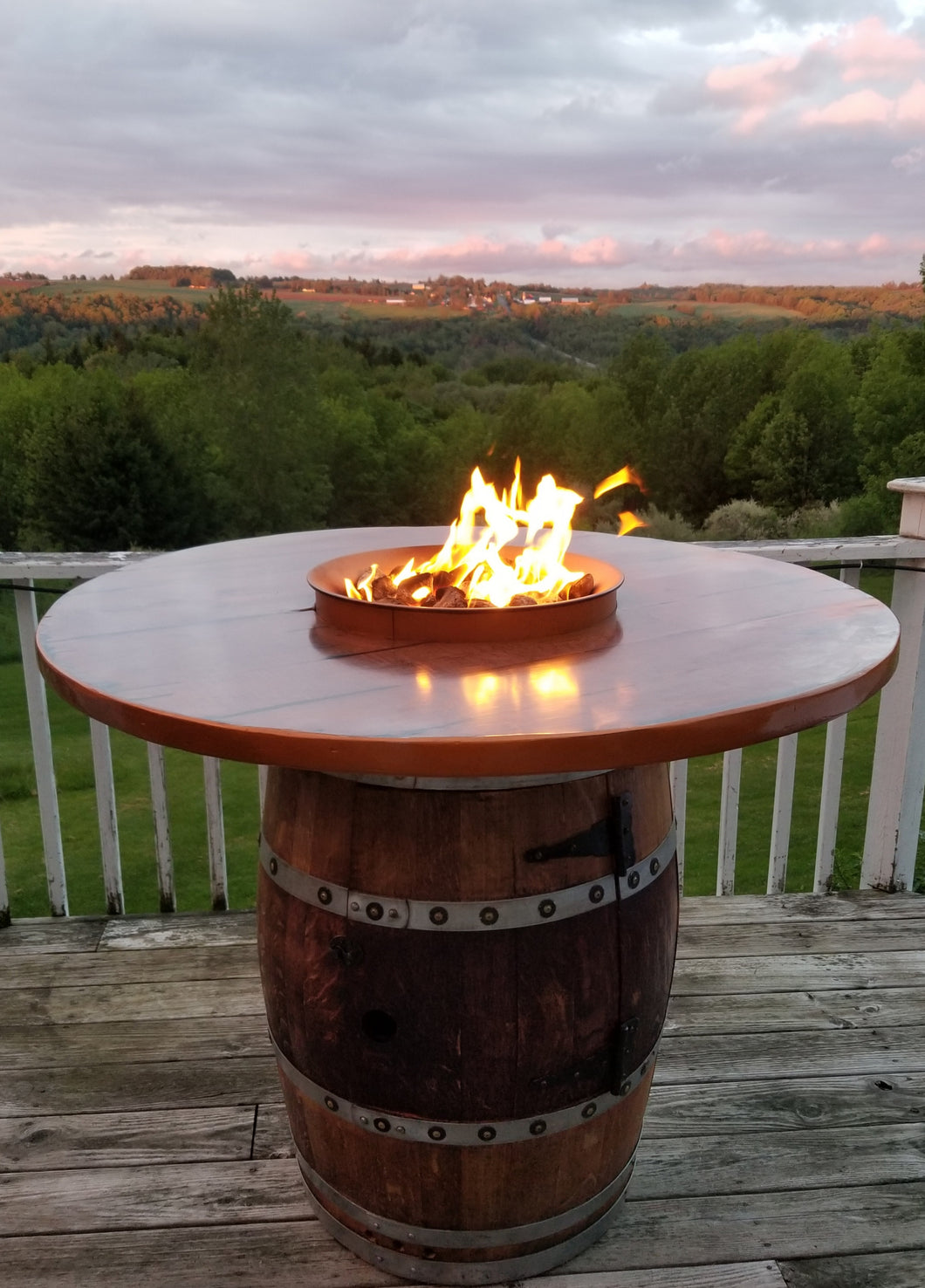 Wine Barrel Volcano Table